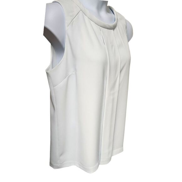 BLACK LABEL BY: CHICO'S Women's Size Lg. Cream Colored Pleated Dressy Blouse. - Picture 3 of 15